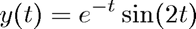 $$ y(t) = e^{-t}\sin(2t) $$