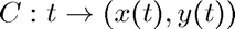 $C: t \mapsto (x(t),y(t))$