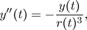 $$ y''(t) = -\frac{y(t)}{r(t)^3}, $$